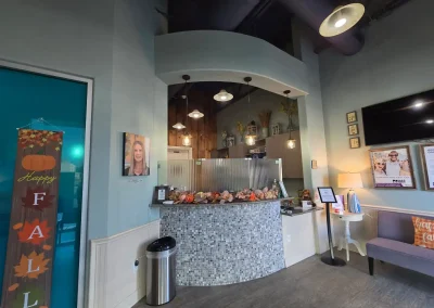 Cibola Dental front desk and lobby with seasonal décor